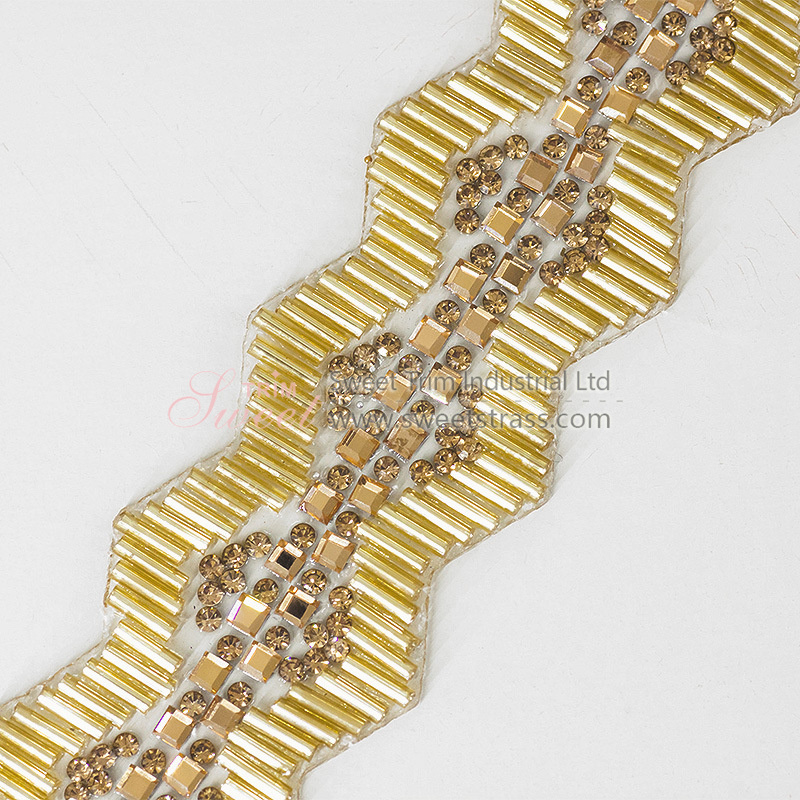 Factory Hot Melt Adhesive Strip AB Color Iron On Trim Decorative Diamond Chain DIY Rhinestone Trimmin