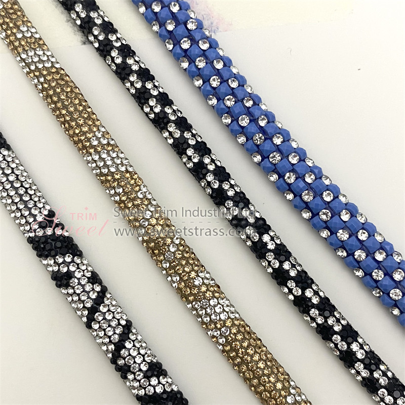 New Design Core Rhinestone Strips Crystal Rope Crystal Rhinestone Tube Rope Rhinestone Rope For Sandal DIY Shoe Accessories