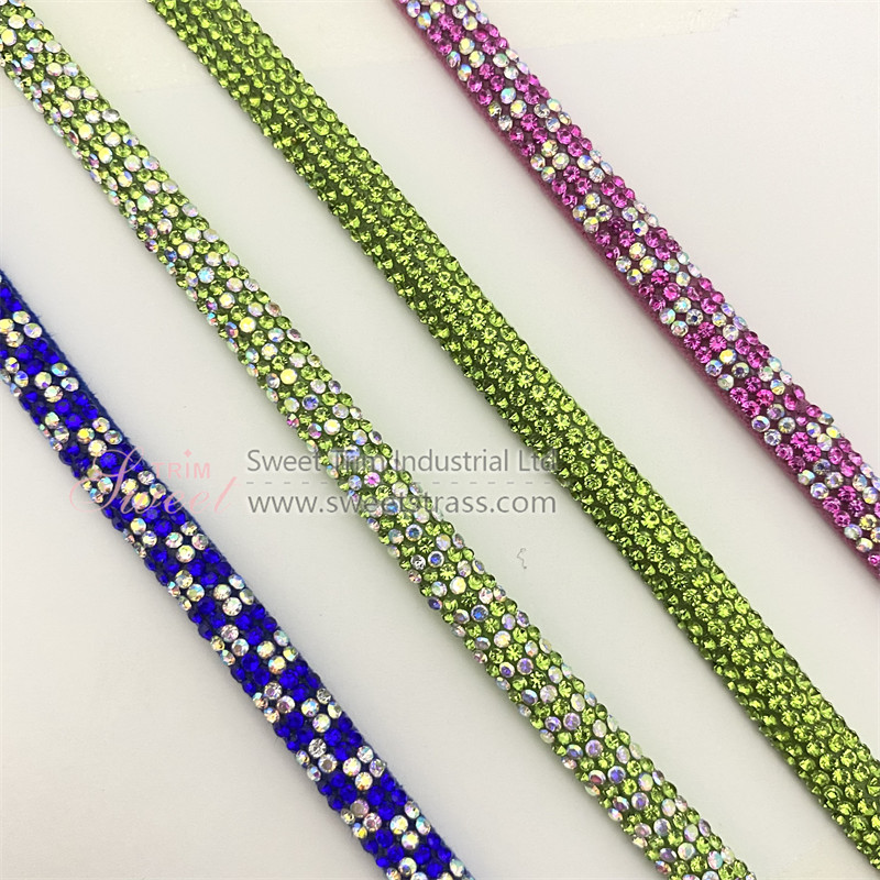 HotFix Rhinestone String Glitter Sequin Cord Hot Fix Rhinestone Trim Strass Rope Rhinestone Rope