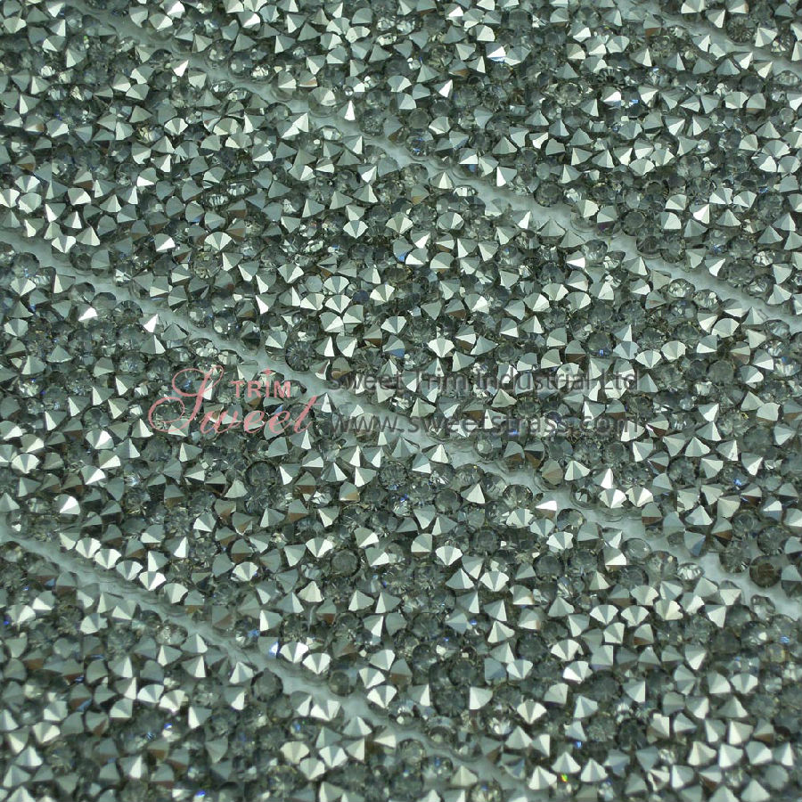 2.5cm Hot Fix Black Diamond Epoxy Rhinestone Sheet Roll Wholesale